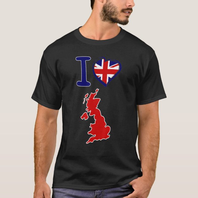 Camiseta Me encanta la bandera británica en forma de oído (Anverso)
