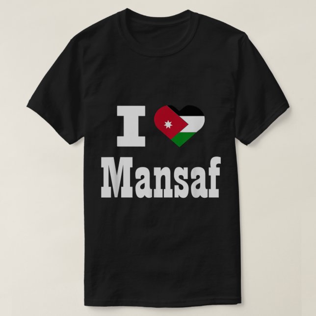 Camiseta Me encanta la bandera de Mansaf foodie Jordan (Diseño del anverso)