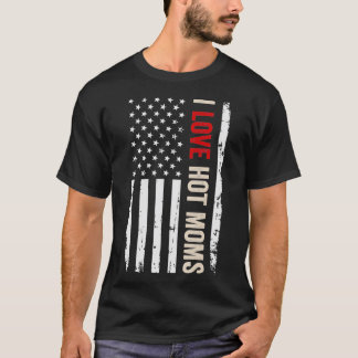 Camiseta Me encanta la bandera estadounidense de las mamás 