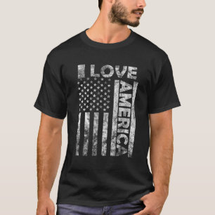 Camiseta me encanta la bandera estadounidense del cuarto dí