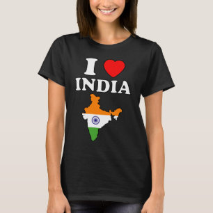 Camiseta Me encanta la bandera hindustan del mapa del coraz