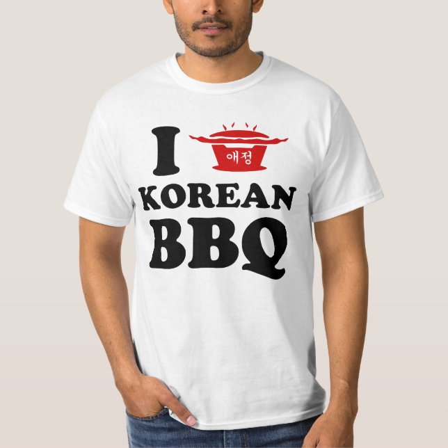 Camiseta Me encanta la barbacoa coreana (고 기 구 이) (Anverso)
