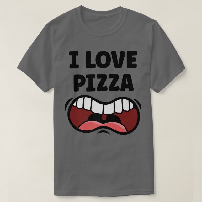 Camiseta Me encanta la boca graciosa de Pizza con hambre  (Diseño del anverso)