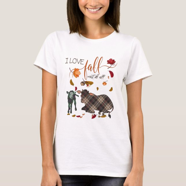 Camiseta Me encanta la caída de los amantes de la vaca Heif (Anverso)