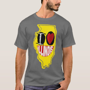 Camiseta Me encanta la cara feliz de sonrisita de Illinois