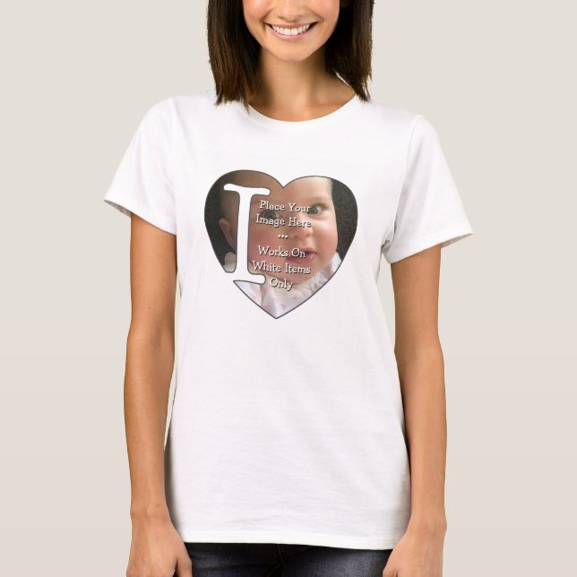 Camiseta Me encanta la carga personal de fotos - (Anverso)