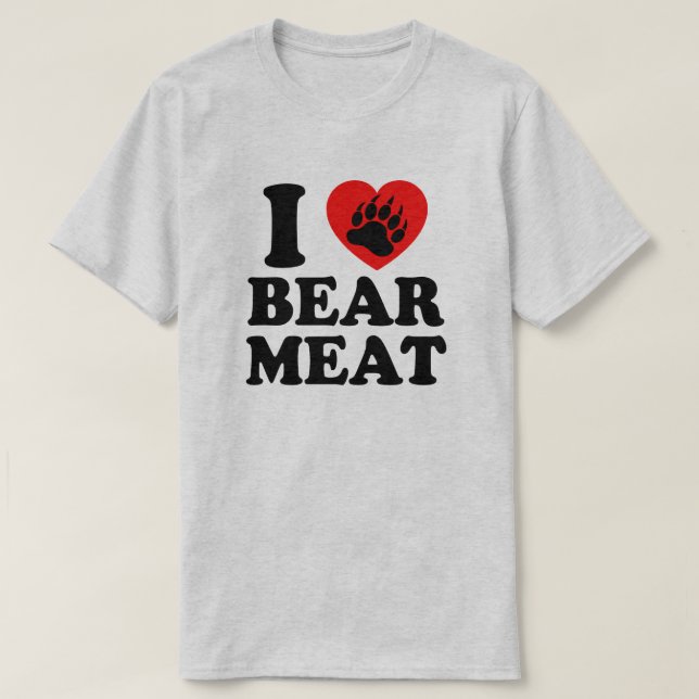CAMISETA ME ENCANTA LA CARNE DE OSO. (Diseño del anverso)