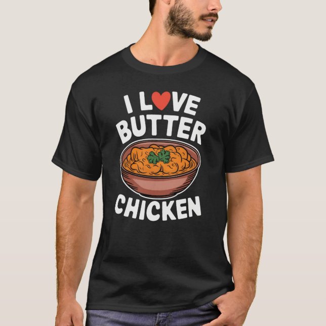 Camiseta Me encanta la carne de pollo con mantequilla en In (Anverso)