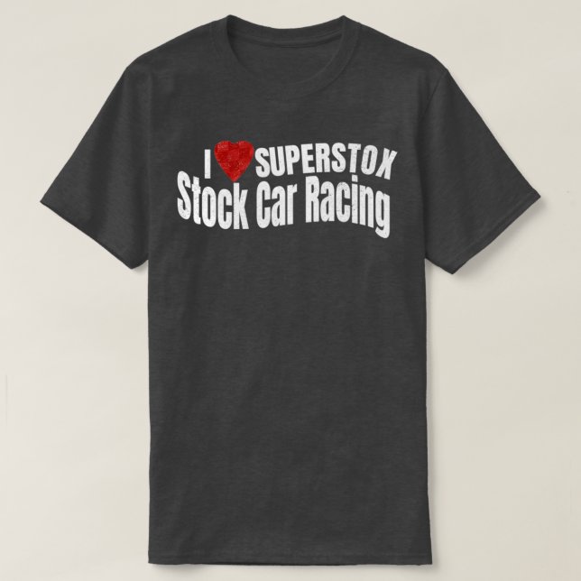 Camiseta Me encanta la Carreras de autos Superstox Stock (Diseño del anverso)