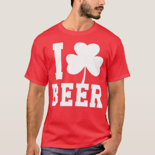 Camiseta Me encanta la cerveza Shamrock Saint Patrick's Day