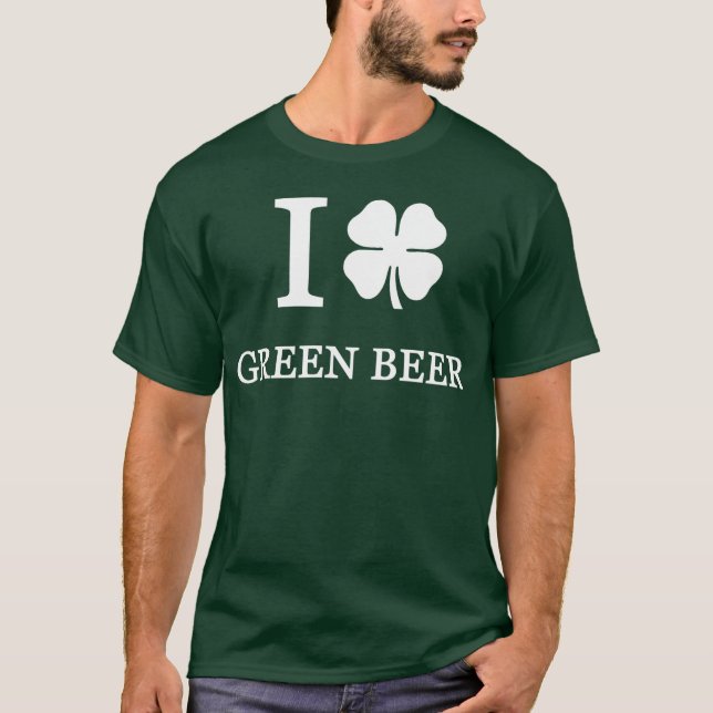 Camiseta Me encanta la cerveza verde (Anverso)