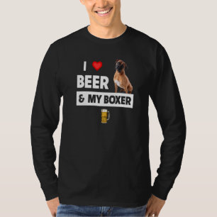 Camiseta Me Encanta La Cerveza Y Mi Bulldog De Boxeo Mamá P