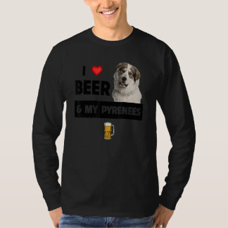 Camiseta Me Encanta La Cerveza Y Mi Gran Pirineo Mamá Papá