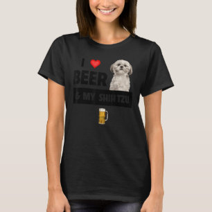 Camiseta Me Encanta La Cerveza Y Mi Madre Shih Tzu Papá Per