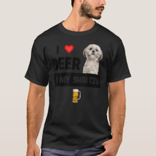 Camiseta Me Encanta La Cerveza Y Mi Madre Shih Tzu Papá Per