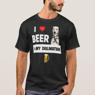 Camiseta Me Encanta La Cerveza Y Mi Mamá Dalmatiana Papá Be