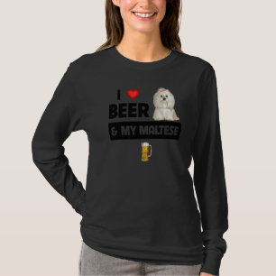 Camiseta Me Encanta La Cerveza Y Mi Mamá Maltesa Papá Perro