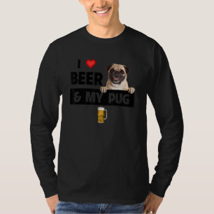 Camiseta Me Encanta La Cerveza Y Mi Mamá Pug Papá Perro Beb