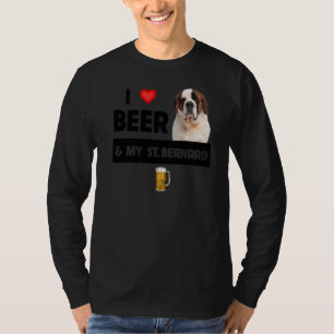 Camiseta Me Encanta La Cerveza Y Mi Papá Noel De St Bernard