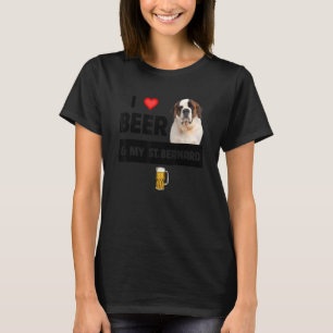 Camiseta Me Encanta La Cerveza Y Mi Papá Noel De St Bernard