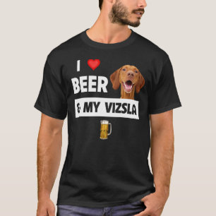 Camiseta Me Encanta La Cerveza Y Mi Vizsla Mamá Papá Perro