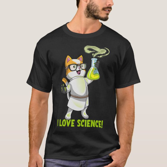 Camiseta Me Encanta La Ciencia Gato Química Cuta Cación Paw (Anverso)