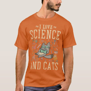 Camiseta Me Encanta La Ciencia Y Los Gatos Amantes Del Gato