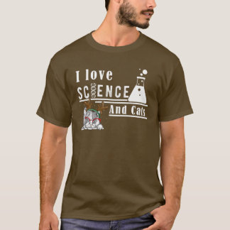 Camiseta Me Encanta La Ciencia Y Los Gatos Cuidados El Amor