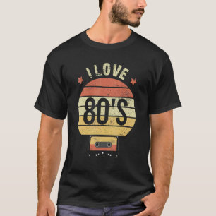 Camiseta Me encanta la cinta de estilo retro de 80