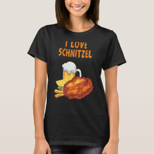 Camiseta Me encanta la comida alemana Schnitzel diciendo hu