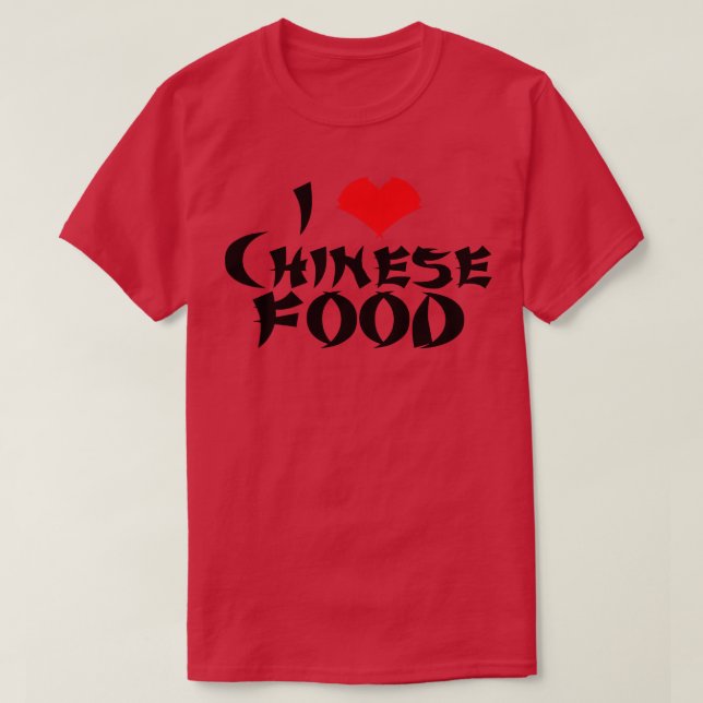 Camiseta Me encanta la comida china Lt tees (Diseño del anverso)