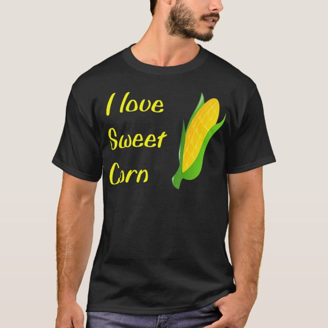 Camiseta Me encanta la comida divertida de maíz dulce (Anverso)