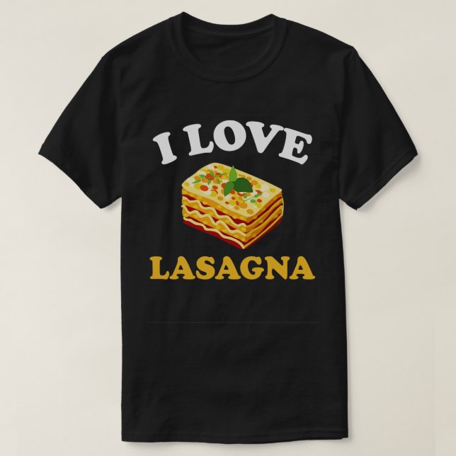 Camiseta Me encanta la comida italiana de Lasagna (Diseño del anverso)