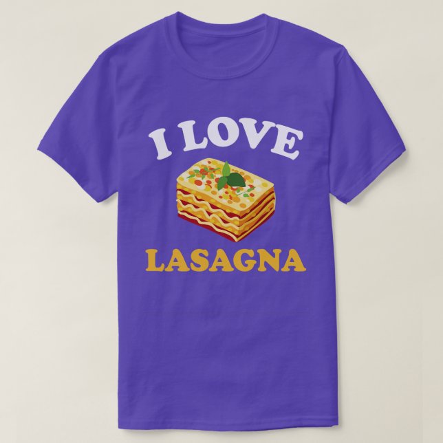 Camiseta Me encanta la comida italiana de Lasagna (Diseño del anverso)