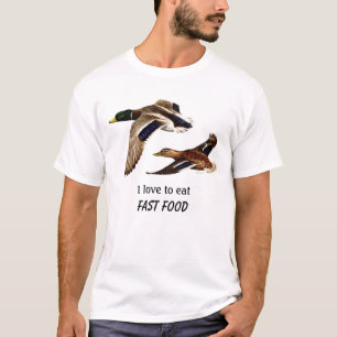 Camiseta Me encanta la comida rápida, la cacería divertida 