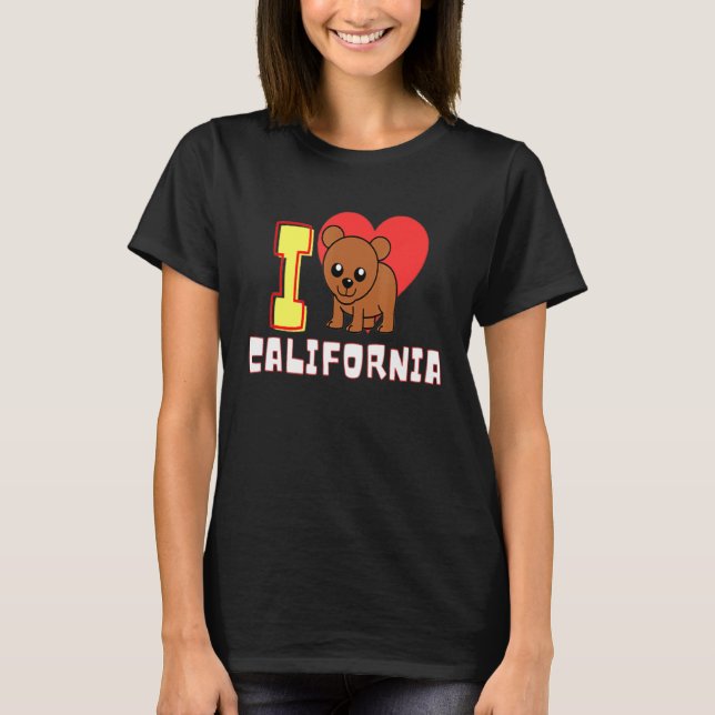 Camiseta Me Encanta La Cubierta De Oso Del Estado De Califo (Anverso)