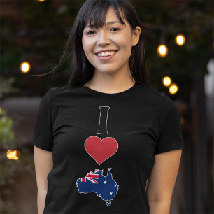 Camiseta Me encanta la diversión de Australia y corazón el