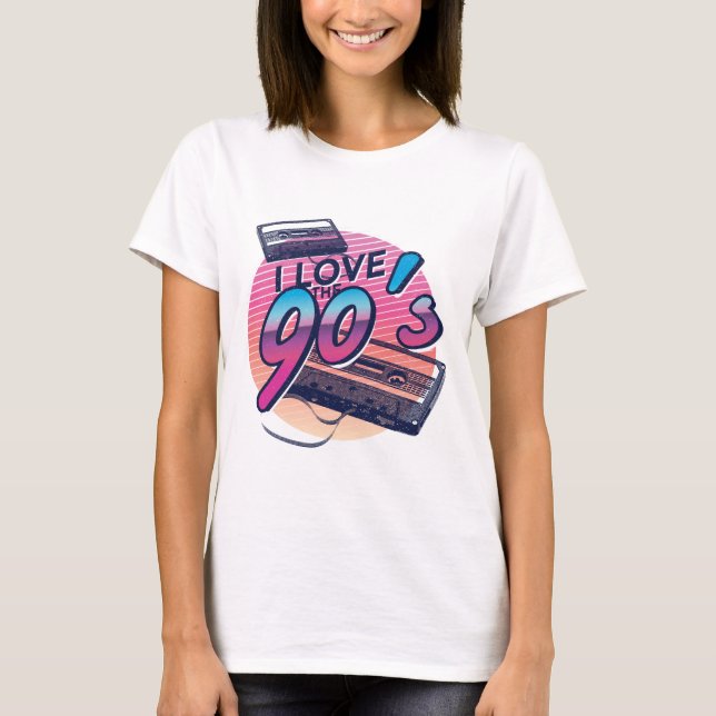 Camiseta Me encanta la divertida cinta retro de los 90 cump (Anverso)
