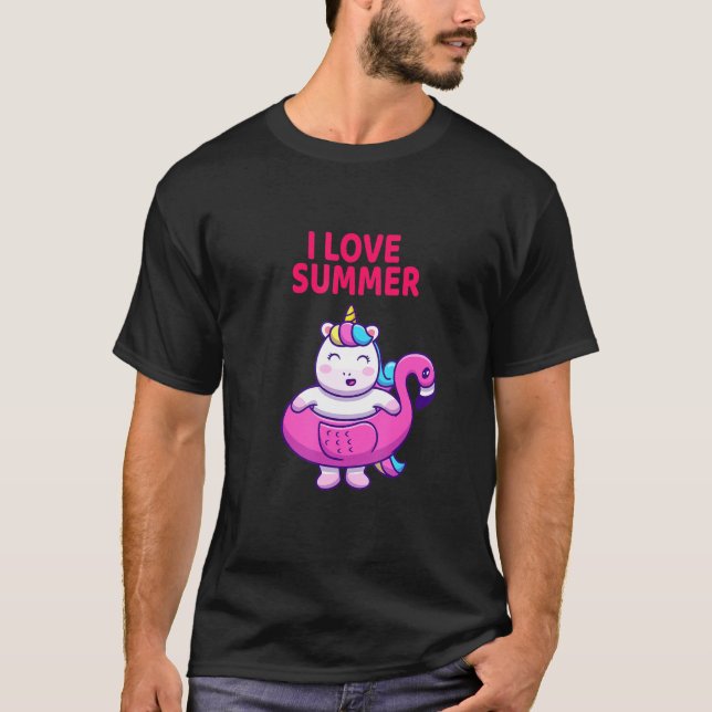 Camiseta Me encanta la divertida vibra rosa de unicornio ar (Anverso)