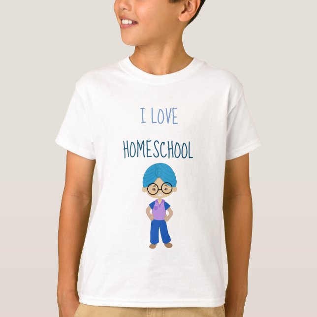 Camiseta Me encanta la escuela de hogar Multicultural (Anverso)