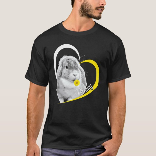 Camiseta Me Encanta La Flor De Conejo De Conejo De Conejo D (Anverso)