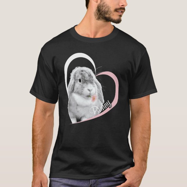 Camiseta Me Encanta La Flor De Conejo De Conejo De Conejo D (Anverso)