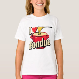 Camiseta Me encanta la fondue -tipografía 