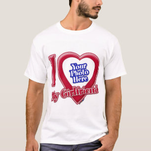 Camiseta Me encanta la foto de mi novia, corazón rojo