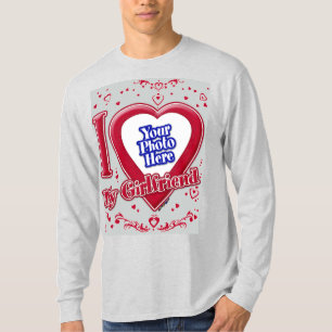 Camiseta Me encanta la foto de mi novia, los corazones rojo