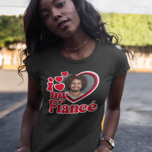 Camiseta Me encanta la foto de mi prometido personalizada