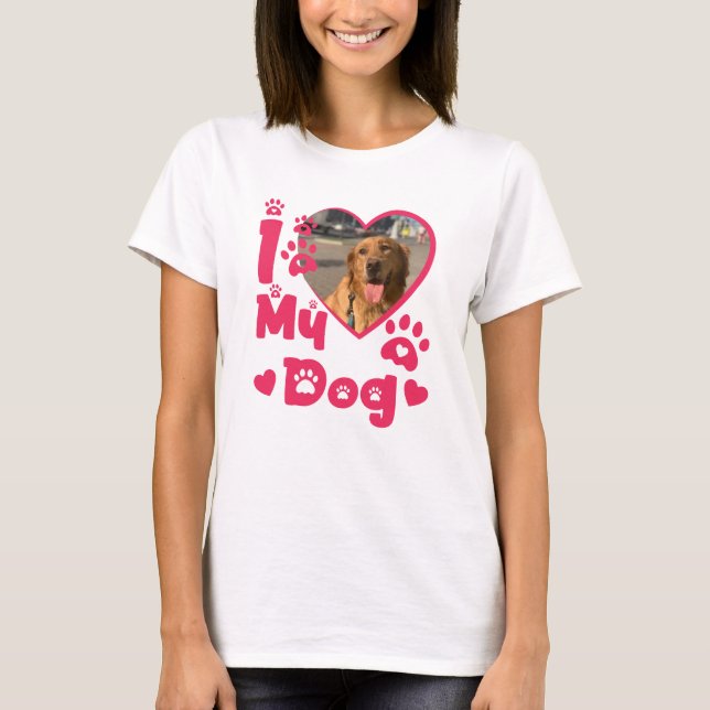 Camiseta Me encanta la foto personalizada de mi corazón de  (Anverso)