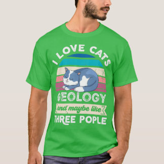 Camiseta Me encanta la geología de los gatos y me gustan la
