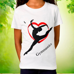 Camiseta Me encanta la gimnasia de Heart Tee de gimnasia pa