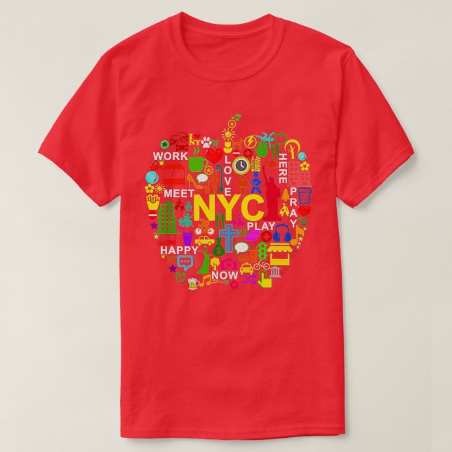 CAMISETA ME ENCANTA LA GRAN MANZANA DE NUEVA YORK (Diseño del anverso)